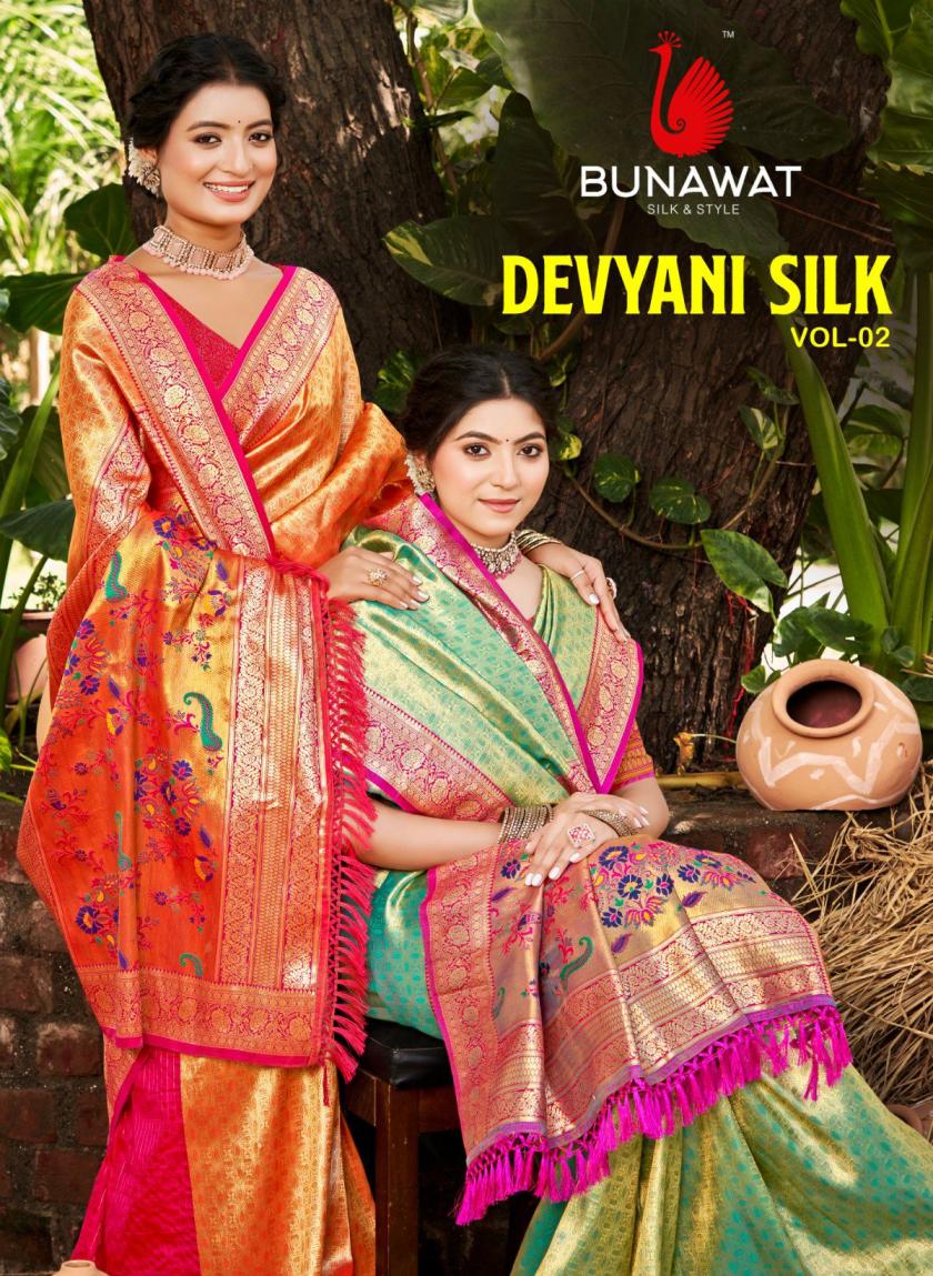 Bunawat - Devyani SIlk-02 Sangam Prints Kanjivaram Silk Woven Work Traditional Saree