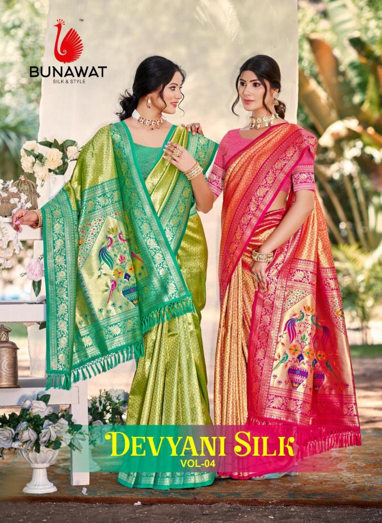 Bunawat - Devyani SIlk-04 Sangam Prints Kanjivaram Silk Woven Work Traditional Saree