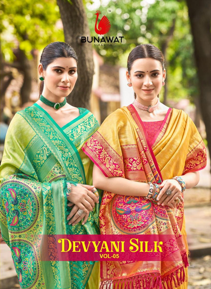 Bunawat - Devyani SIlk-05 Sangam Prints Kanjivaram Silk Woven Work Traditional Saree