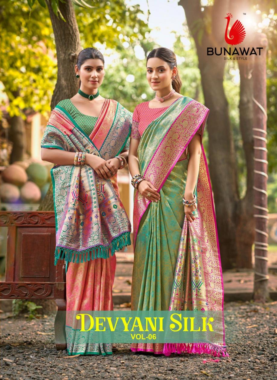 Bunawat - Devyani SIlk-06 Sangam Prints Kanjivaram Silk Woven Work Traditional Saree