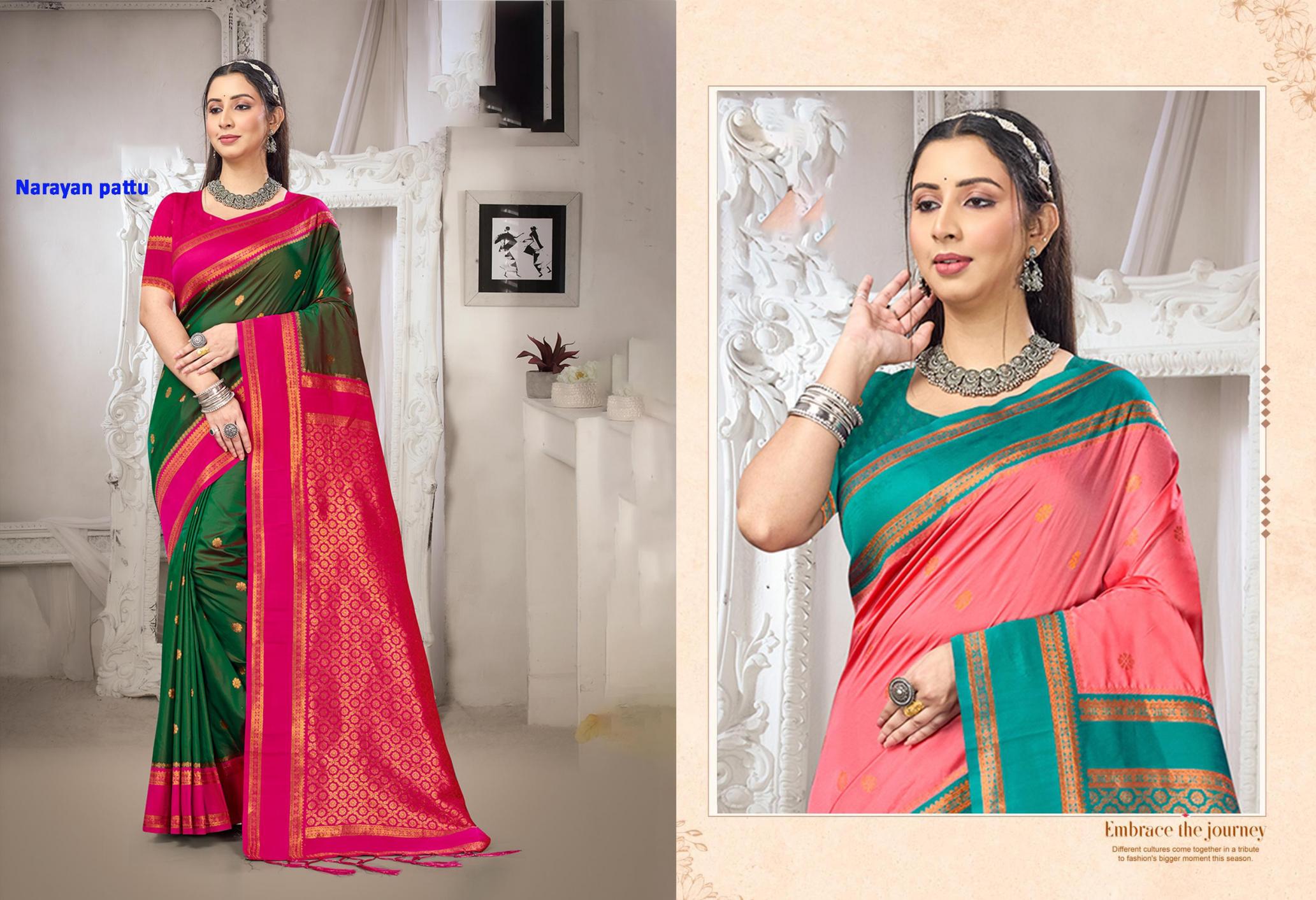 Bunawat - Narayan Pattu Sangam Prints Silk Woven Work Traditional Saree