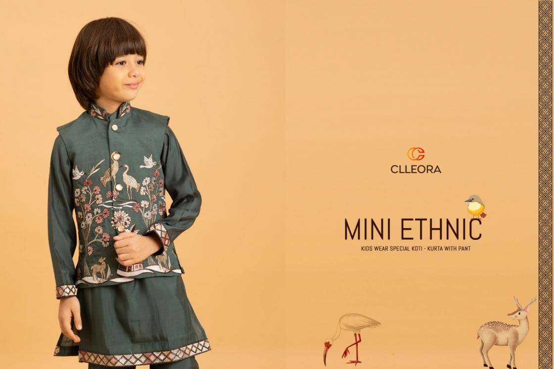 clleora mini ethnics fully stitch viscose silk classic kids kurta sets 