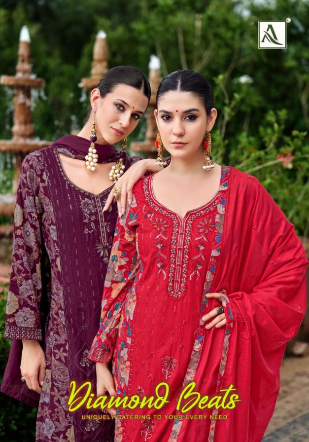 diamond beats by alok hit design viscose rayon pakistani unstitch suits  