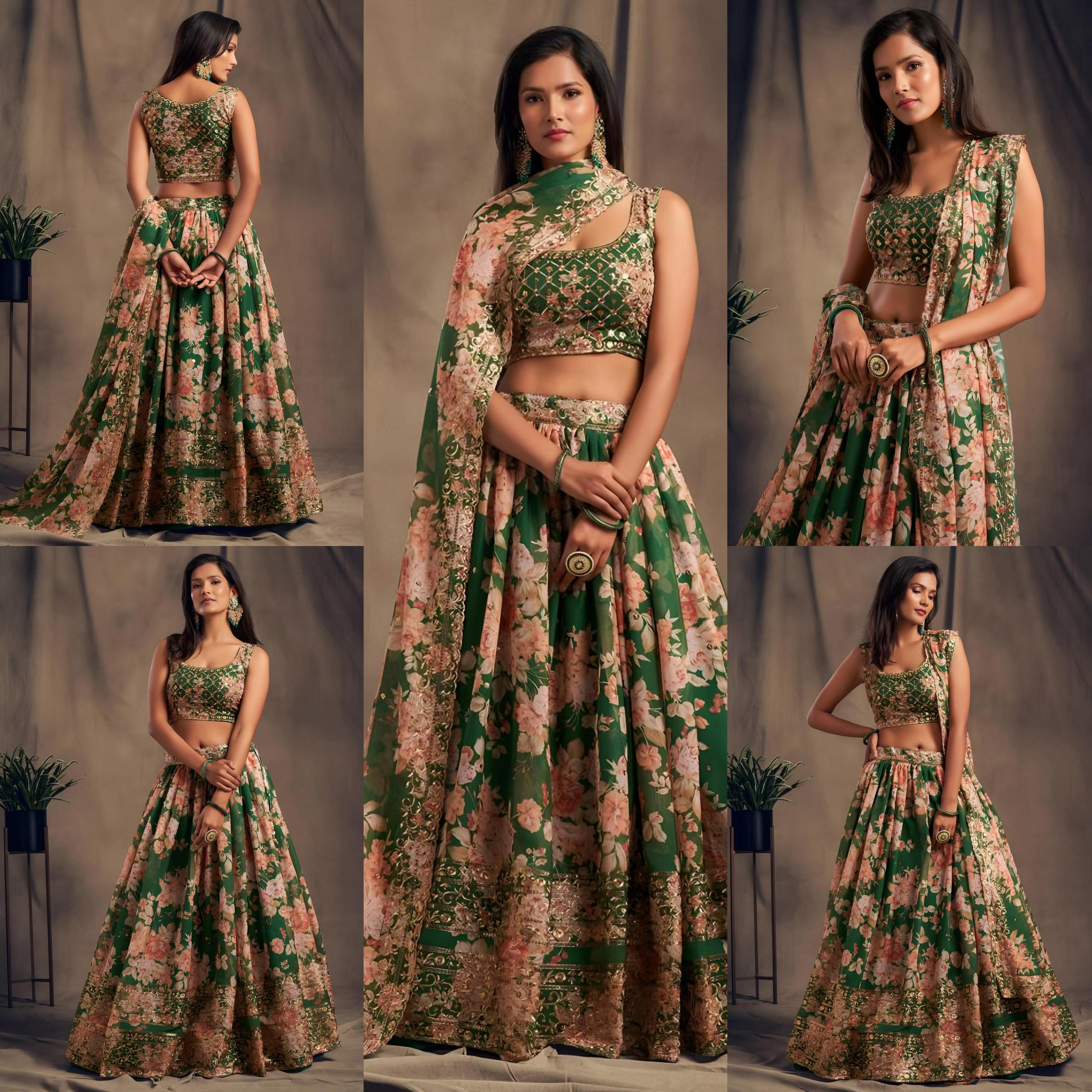 dvd 9202 tabby organza silk semi stitch lehenga unstitch choli lehenga for wedding 