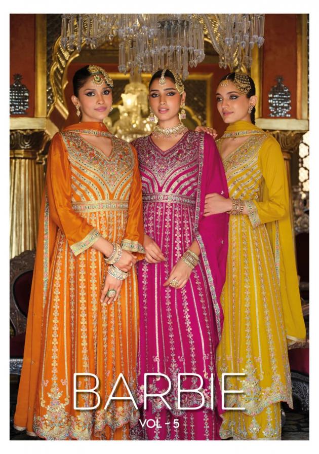 eba lifestyle barbie vol 5 full stitch exclusive designer chinon plazzo salwar kameez