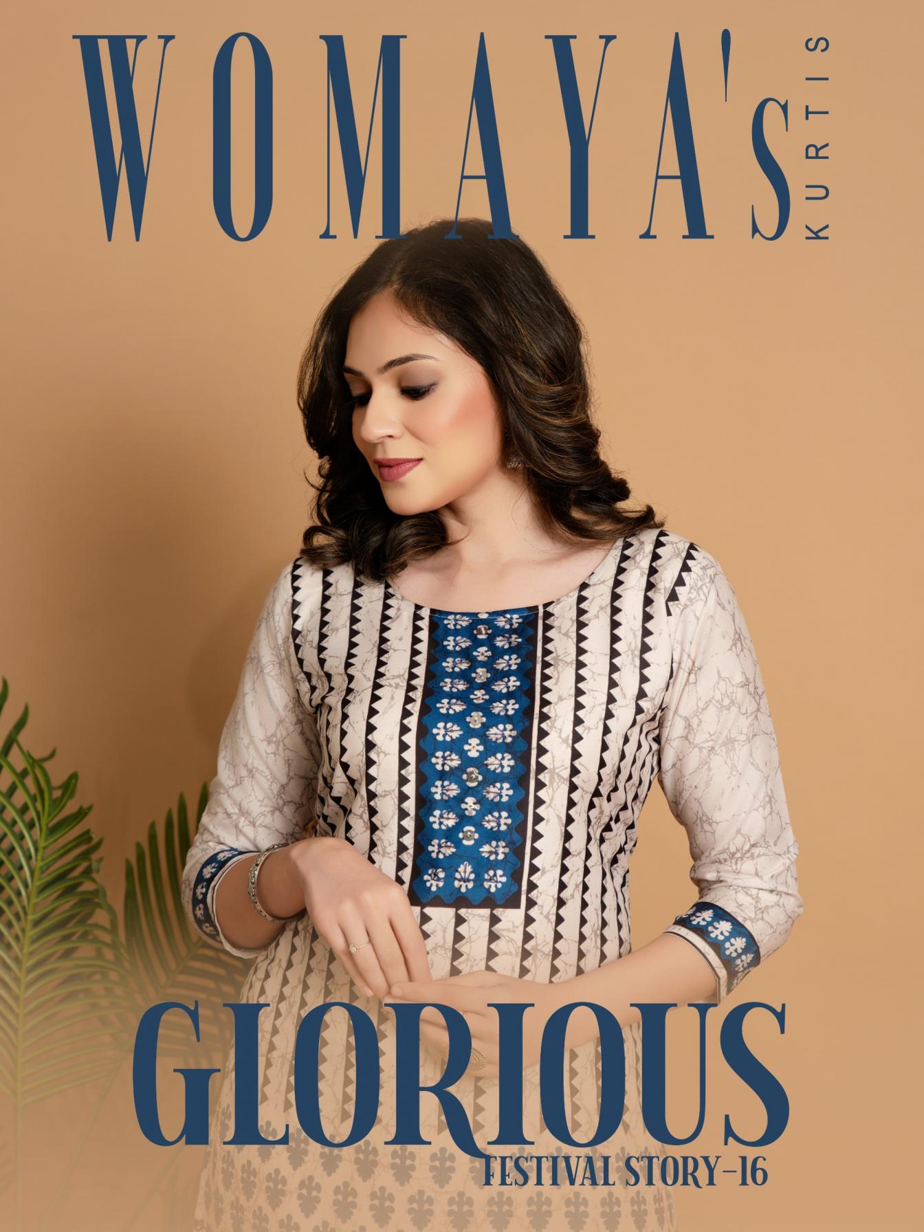 glorious festival story vol 16 by womaya kurti muslin readymade 3pcs combo set
