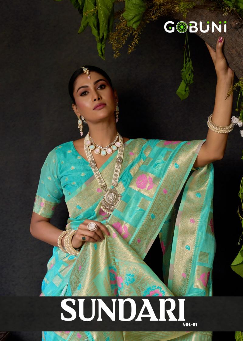 gobuni sundari vol 1 organza khadi traditional sarees perfect for festivals