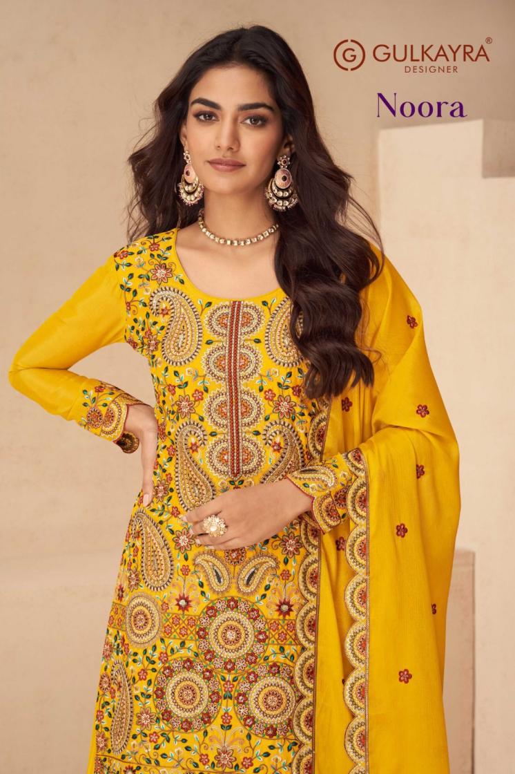 gulkayra designer noora exclusive chinon full stitch plazzo style dress