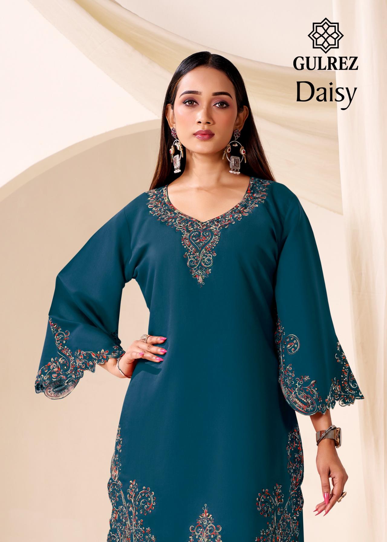 gulrez presents daisy roman silk readymade classic co-ord sets 
