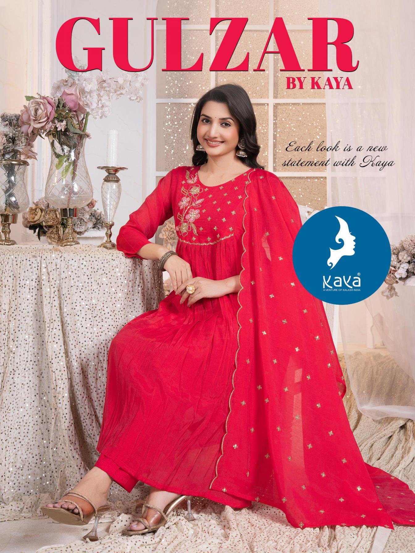 gulzar by kaya mul chanderi readymade pretty look suit for girls 