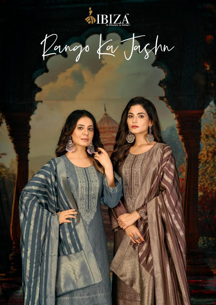 ibiza by rango ka jashn banglory silk jacquard modern 3pcs dress 