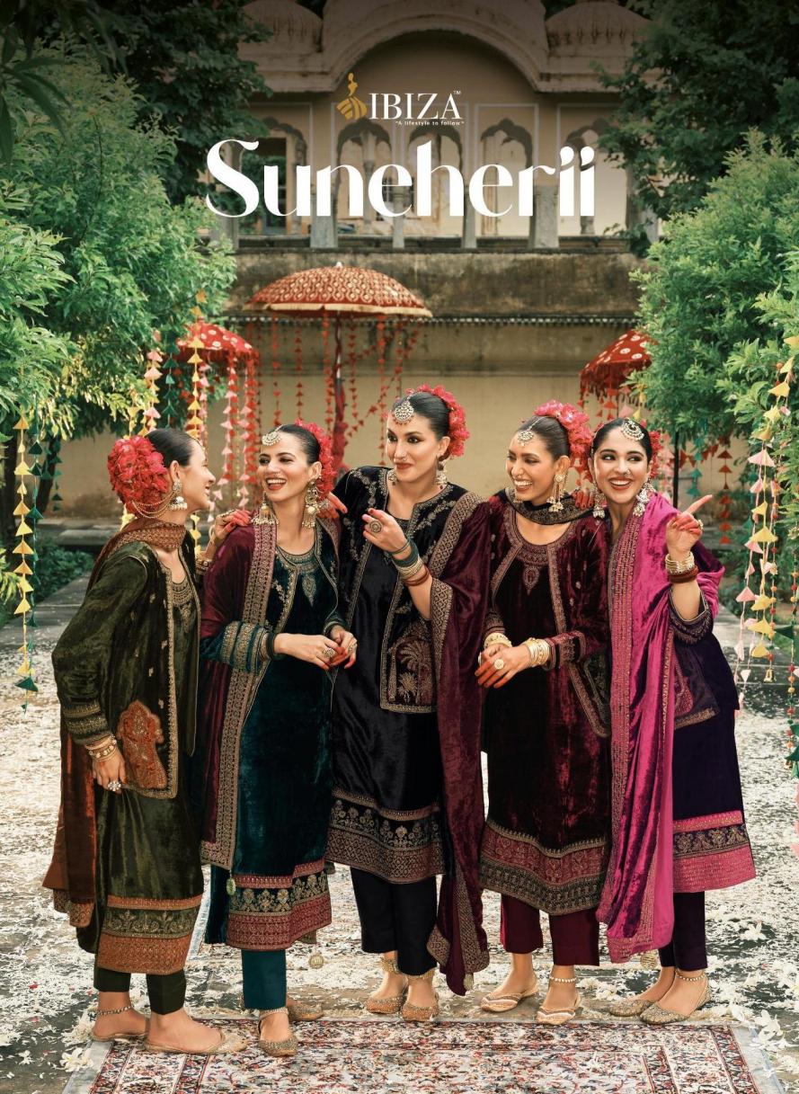 ibiza suneherii elegance viscose velvet winter salwar kameez set 