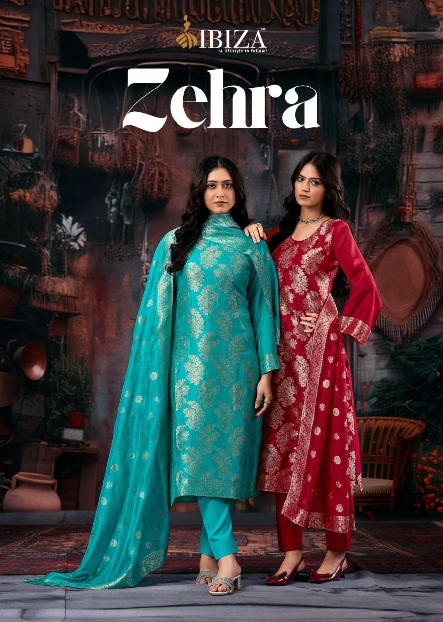 ibiza zehra banglory silk jacquard pretty suit for womens 