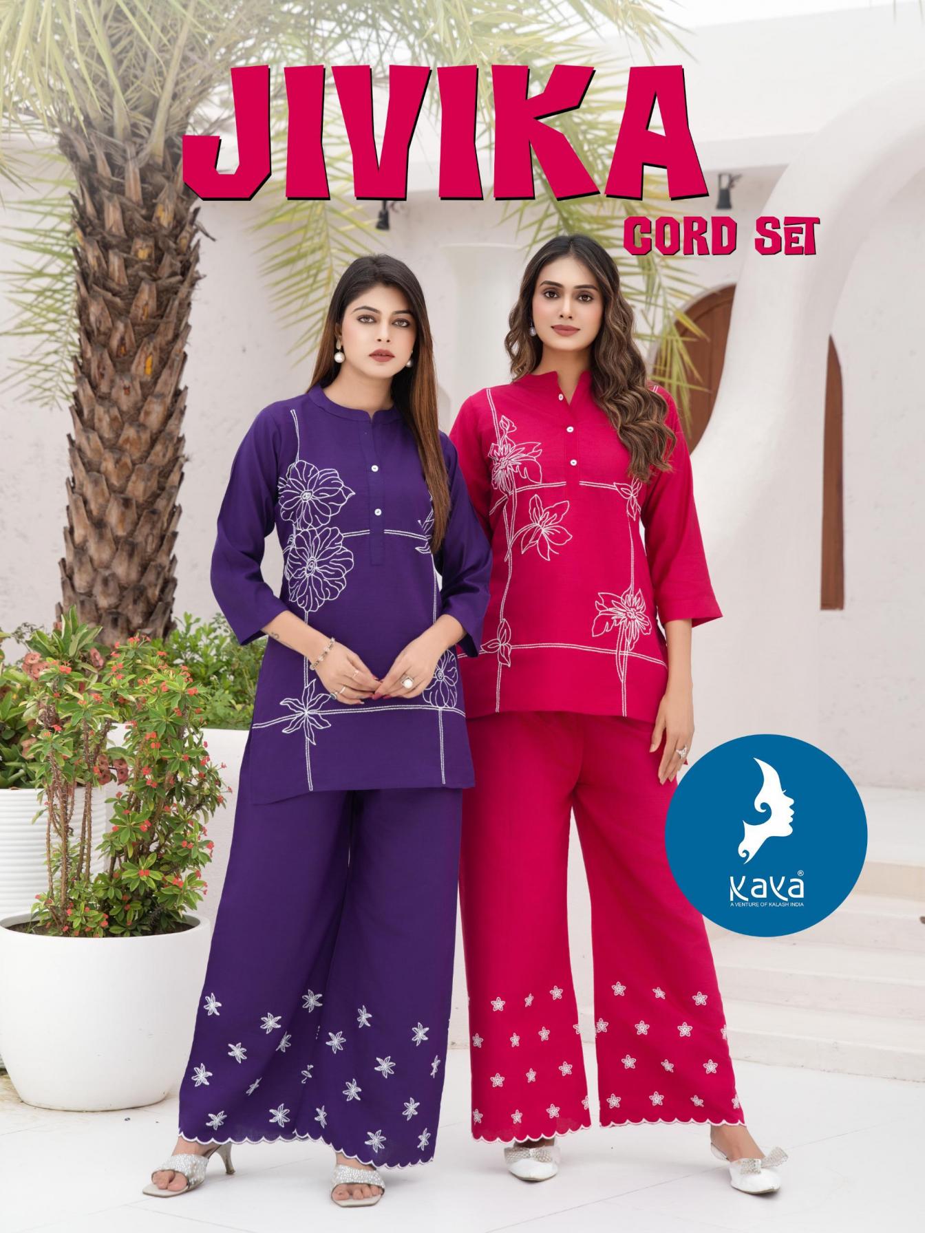 jivika by kaya vertican fully stitch pretty co-ord set