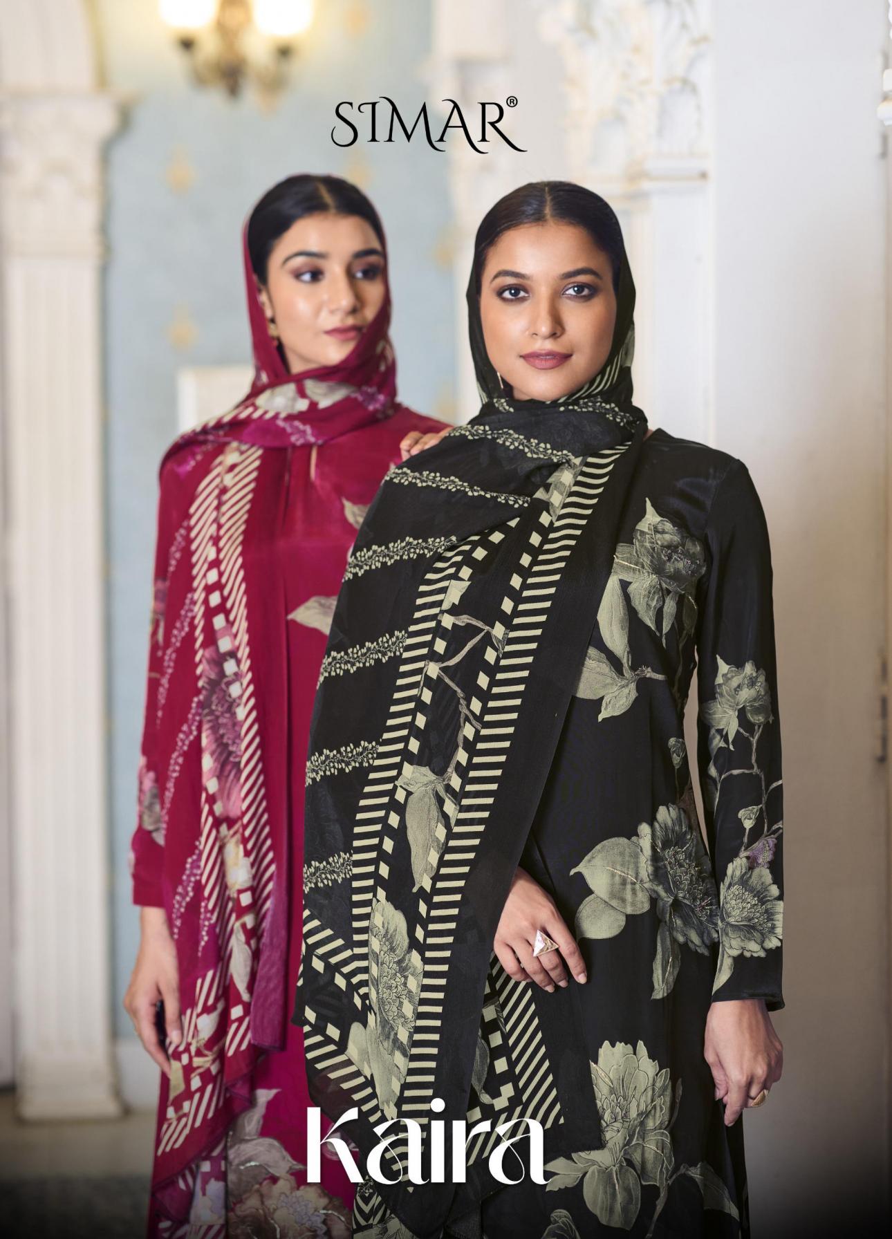 kaira by simar glossy natural crape hit design dress materials 