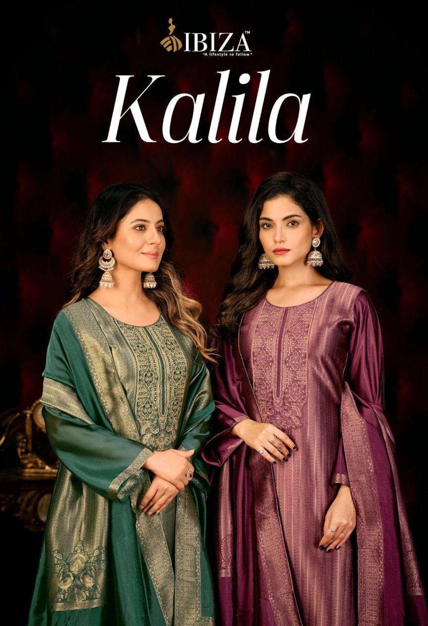 kalila by ibiza traditional banglory silk jacquard dress materials 