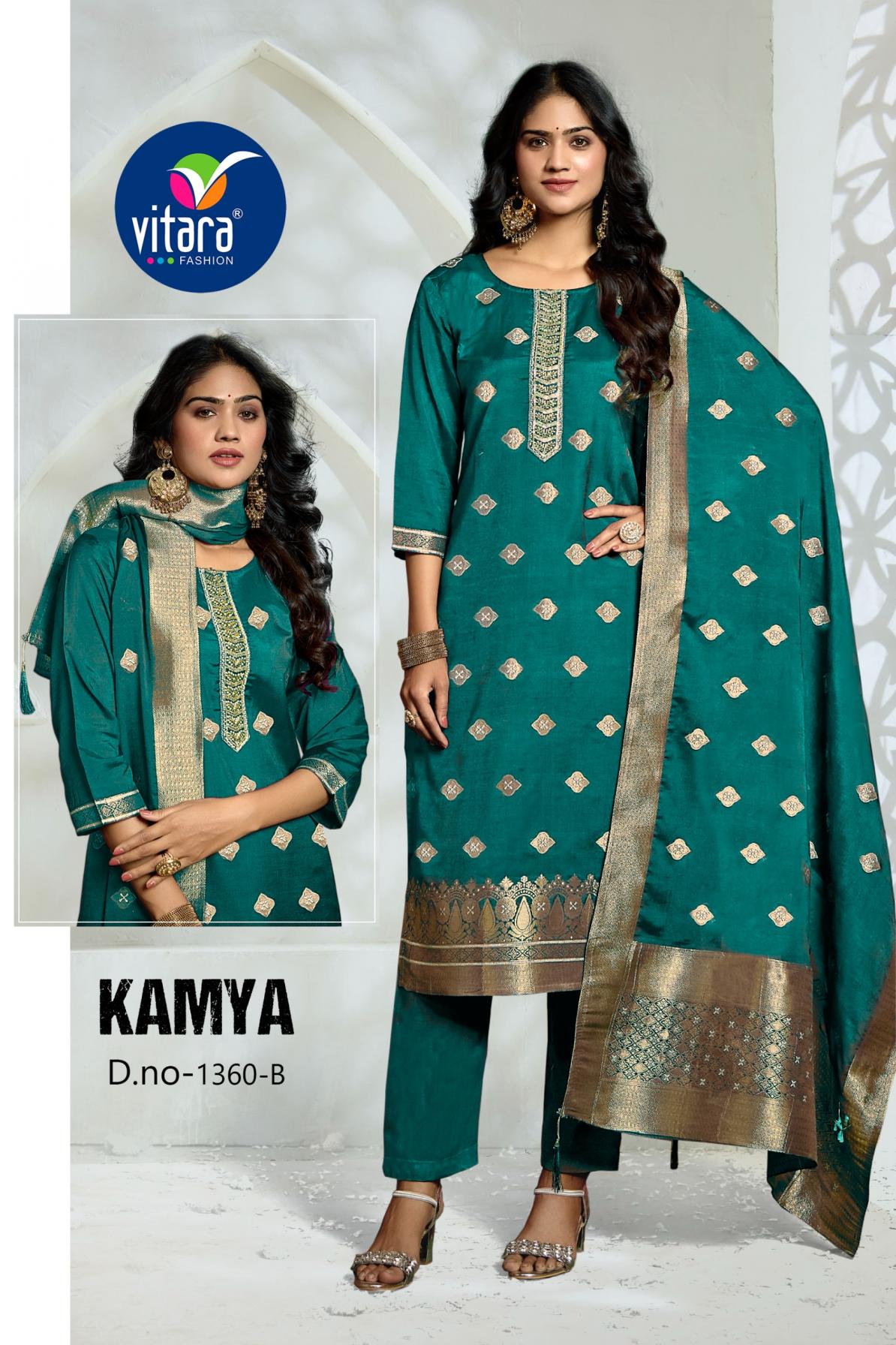 kamya by vitara fashion readymade muslin weaving combo ladies suits 
