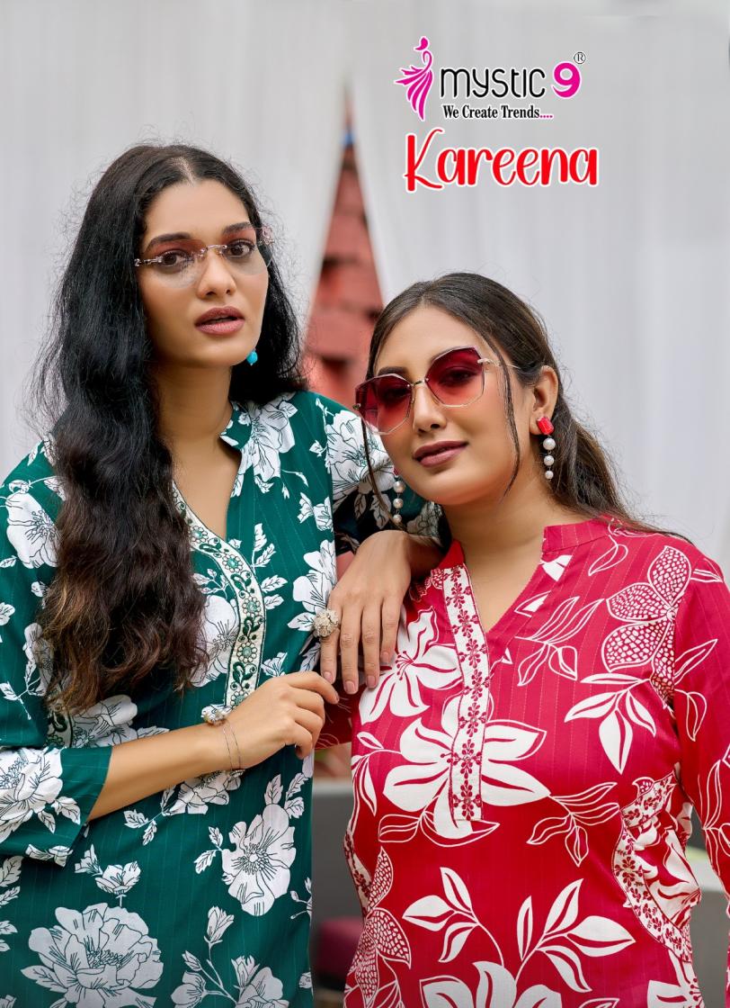 kareena vol 1 by mystic9 rayon katha print fully stitch modern co-ord sets 