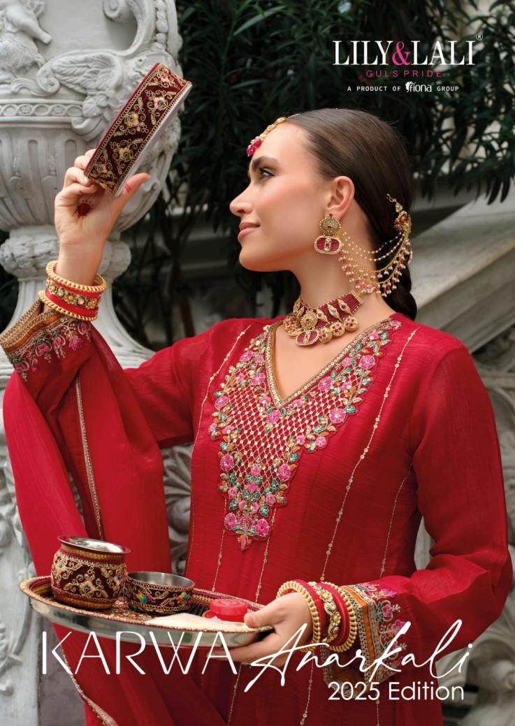 karwa anarkali 2025 by lily & lali exclusive silk fully stitch festive dress