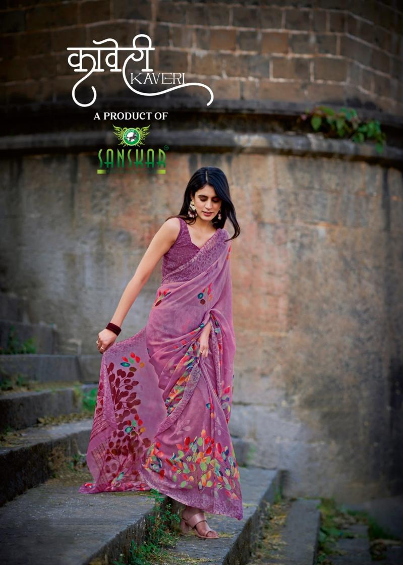 kaveri by sanskar tex prints regular wear bamber georgette sarees 