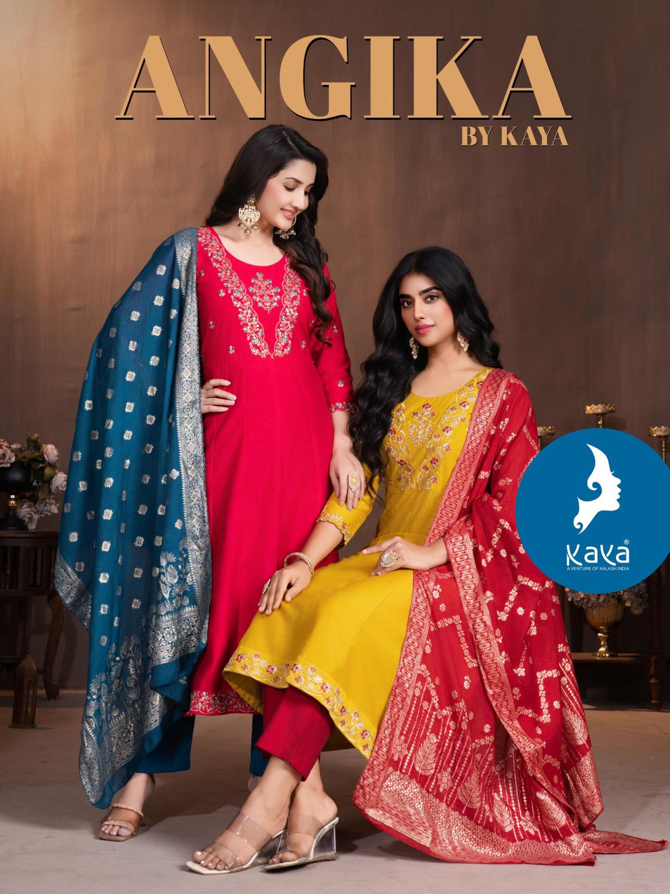 kaya angika gadhwal silk anarkali readymade plus size suit for womens 