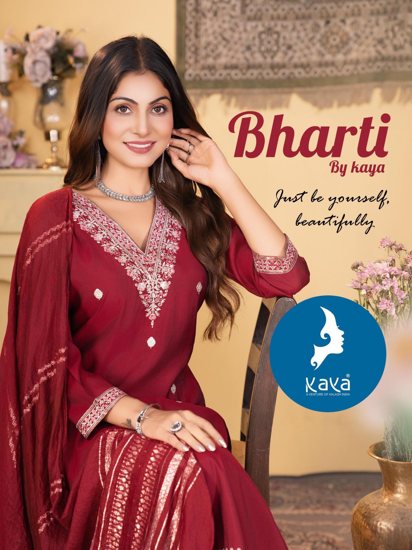 kaya bharti roman silk readymade plus size suit for womens 
