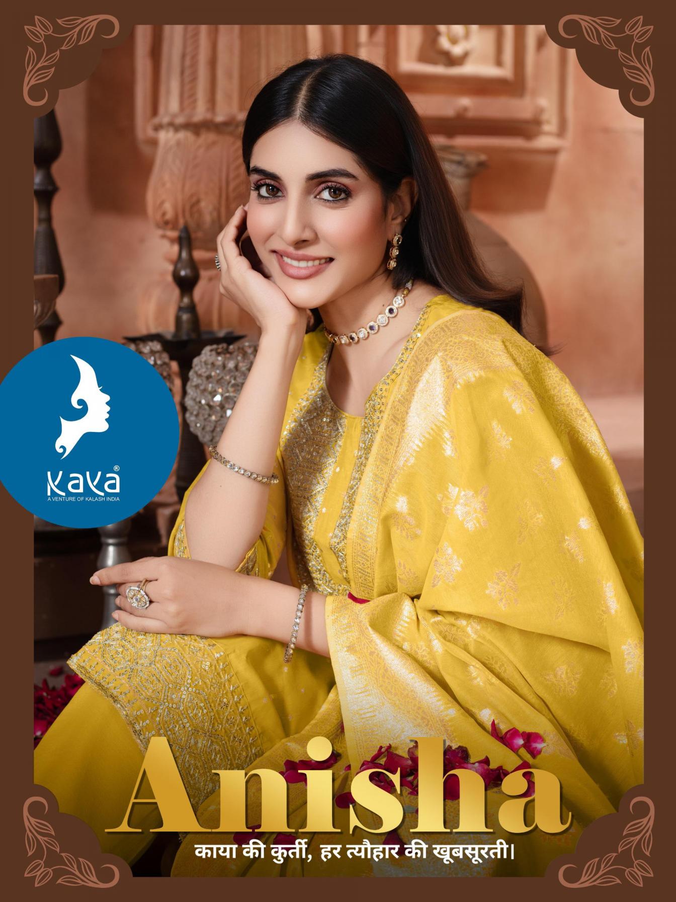 kaya launch anisha chanderi jacquard fully stitch pretty suit for womens 