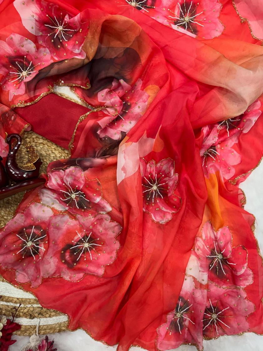 kc 2065 tebby silk sequence work floral print best saree online 