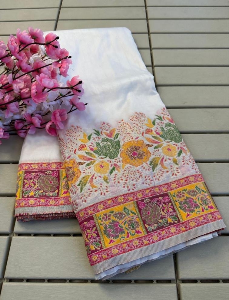 kc 320 rajwadi pashmina silk weaving saree wholesaler 