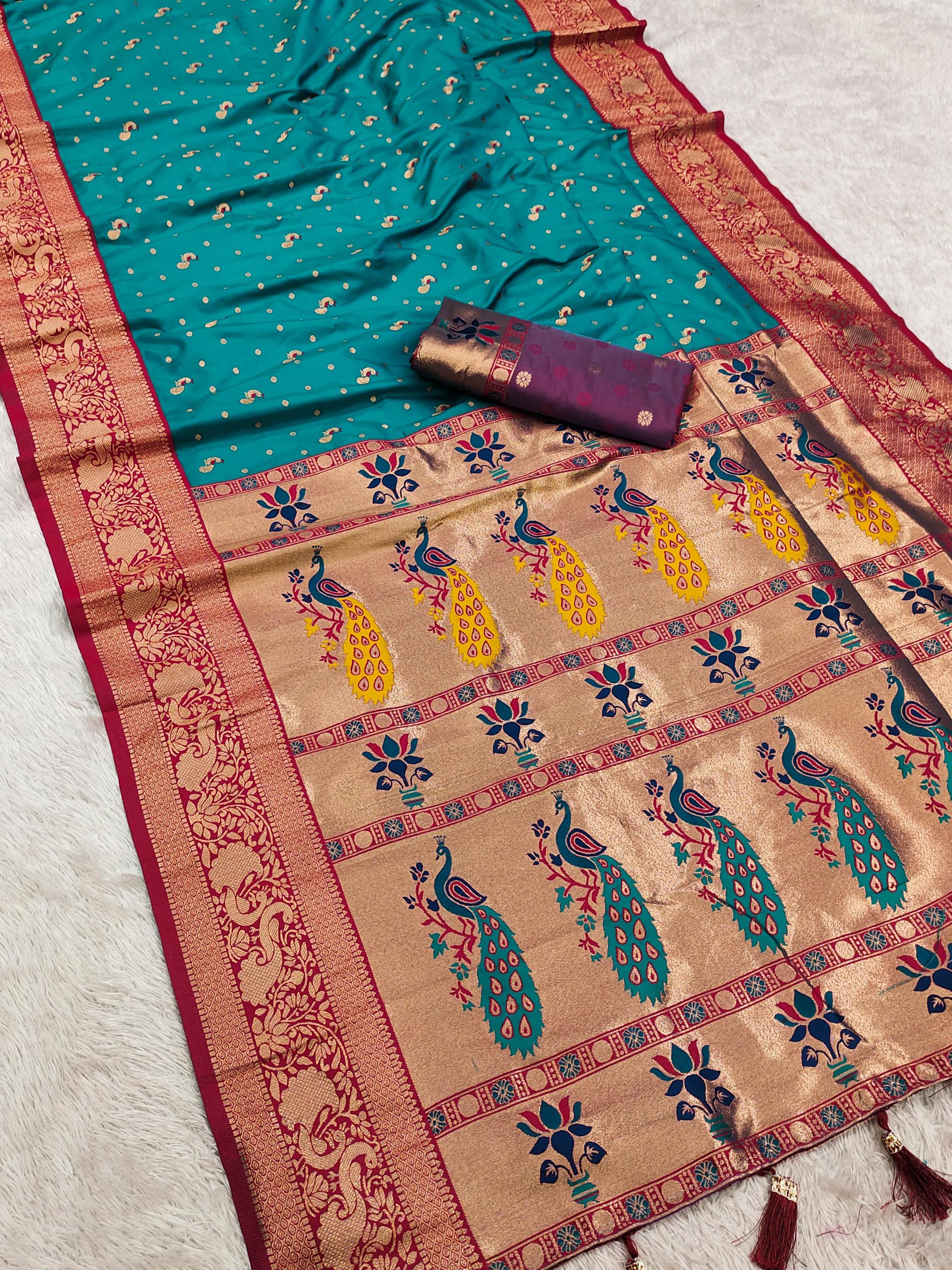 kc 7023 pethani silk zari weaving shop trendy sarees online