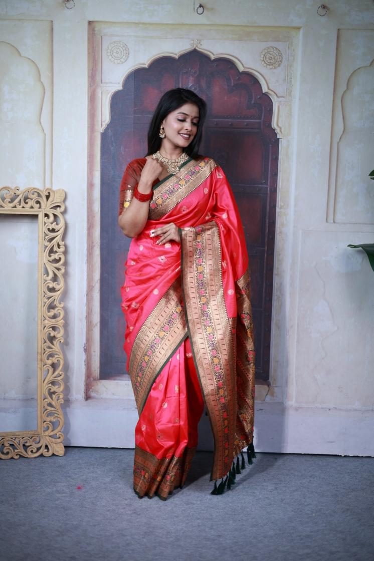 kc 7024 ajanta lotus paithani festival special saree exports 