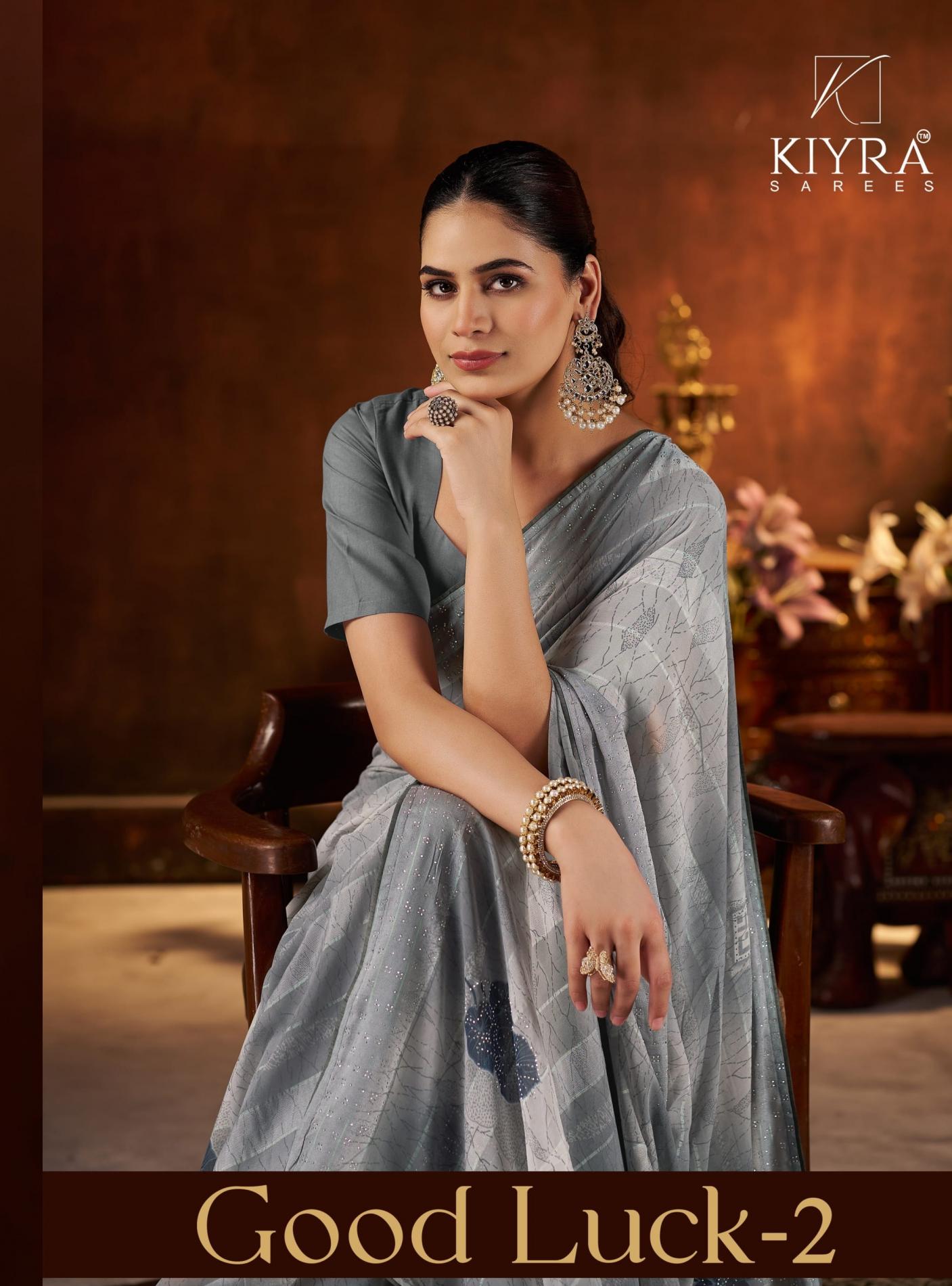 kiyra goodluck vol 2 fancy weightless kundan saree at best rate 