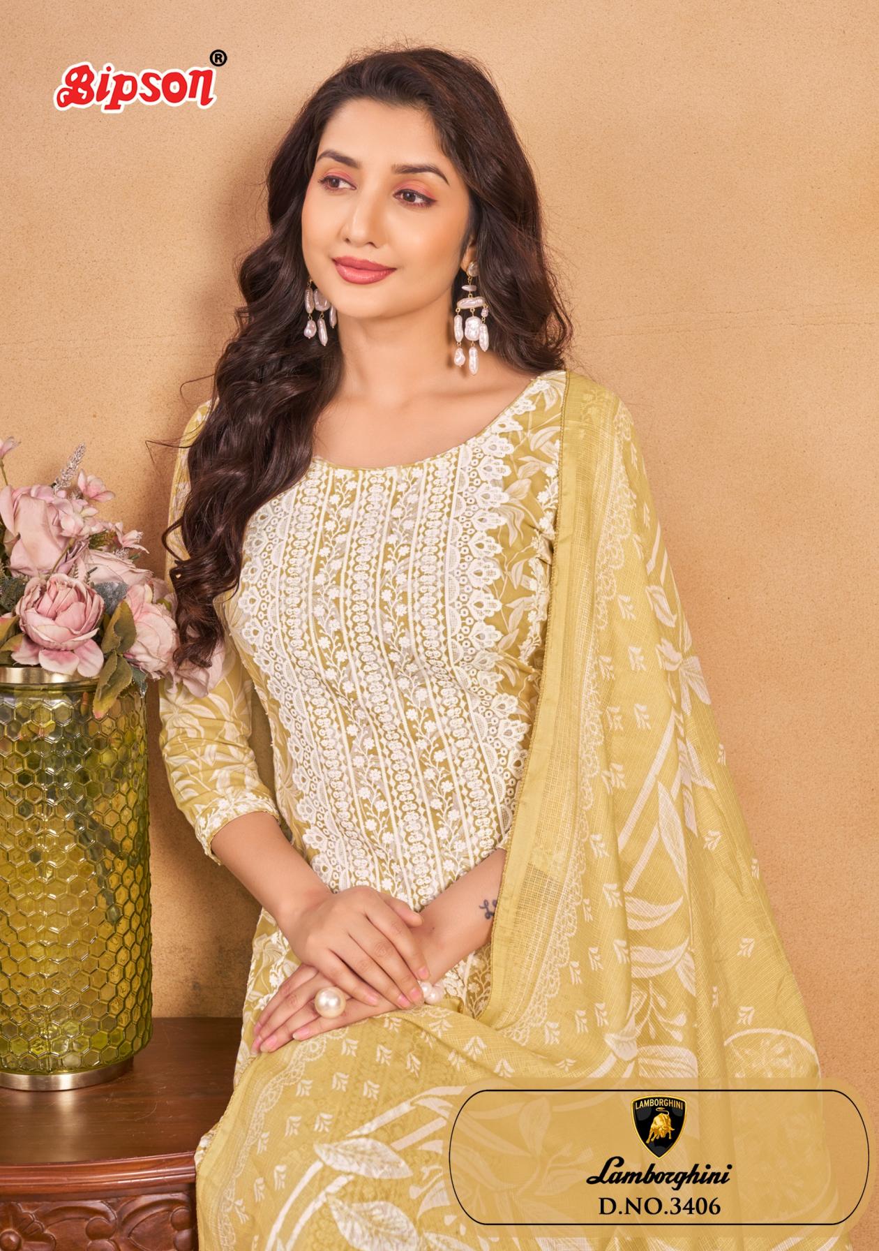  lamborghini 3406 by bipson prints cotton casual 3pcs dress 