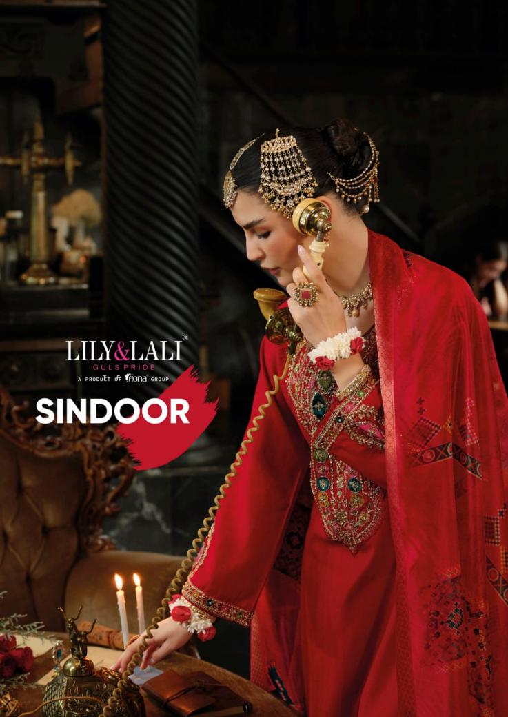 lily & lali sindoor fully stitch exclusive viscose silk salwar kameez 