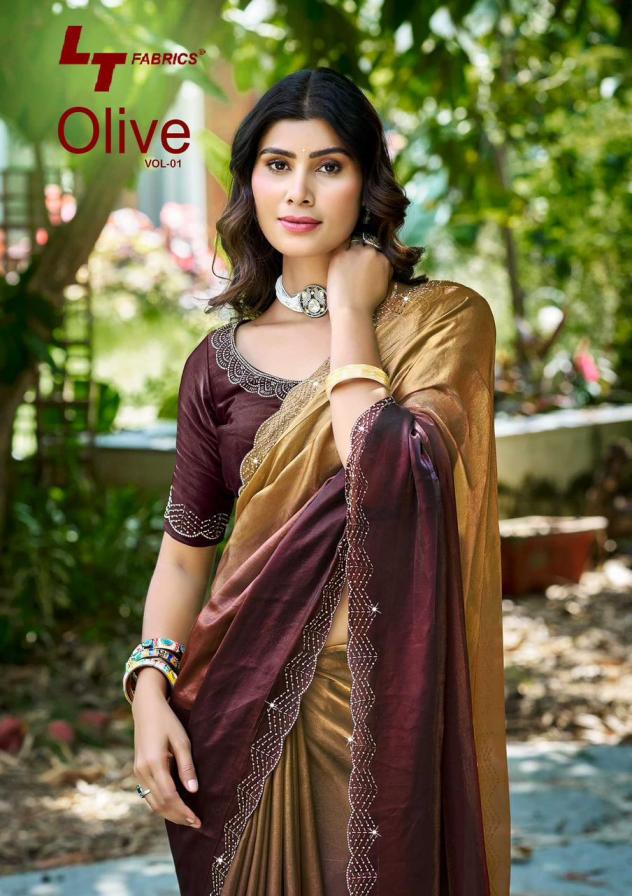 lt fashion olive vol 1 malai silk casual sarees supplier 