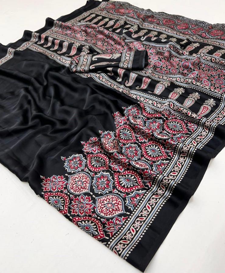 mallai silk ajarkh style crape silk shop trendy sarees 