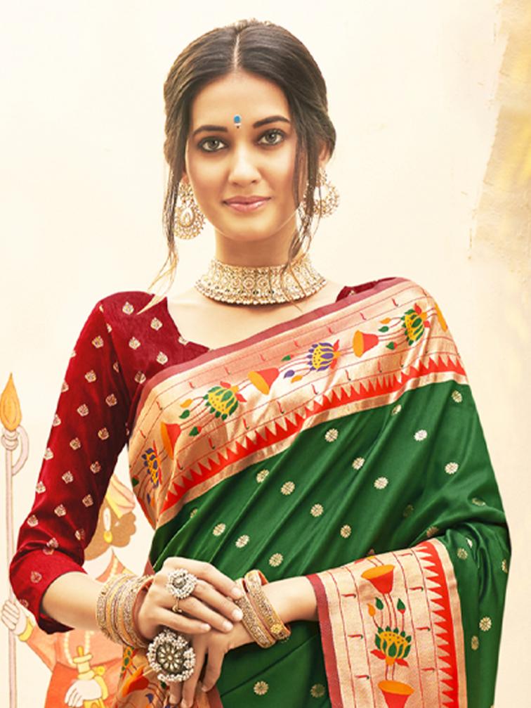 MARIYA by astita fancy designer Paithani SILK fabric saree wholesale with Fancy latkan 