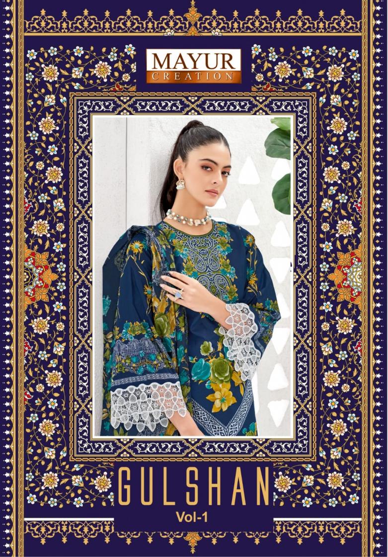 mayur creation gulshan vol 1 lawn cotton karachi style modern pakistani 3pcs dress