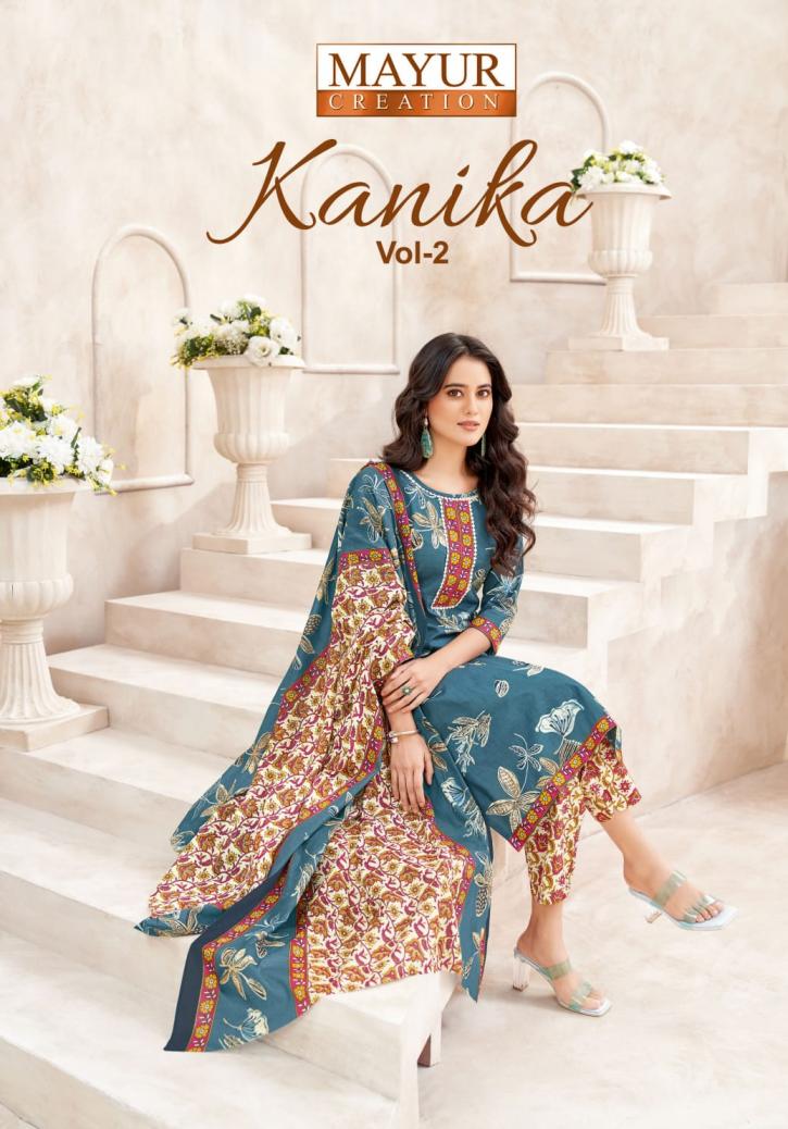 mayur creation kanika vol 2 readymade fancy cotton big size 3pcs dress