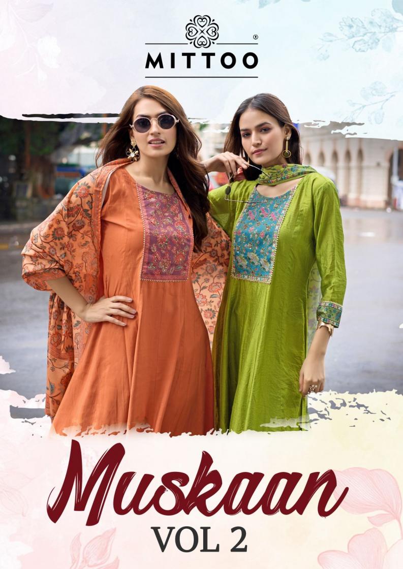 mittoo muskaan vol 2 pretty modal silk readymade 3pcs dress