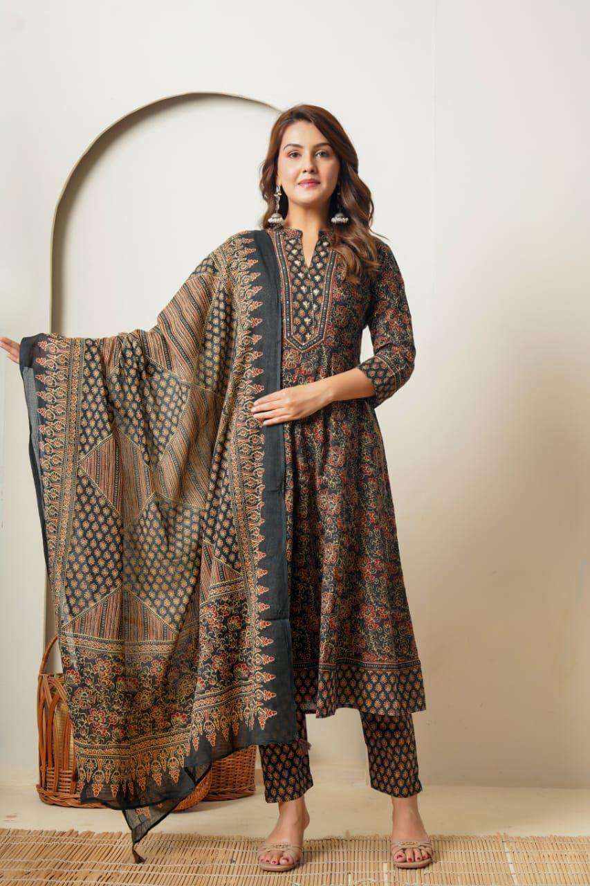 modern cotton readymade stylish combo flair dupatta set online
