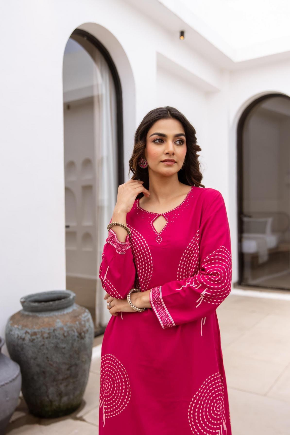 modern german rayon combo set stylish full stitch kurti with plazzo 