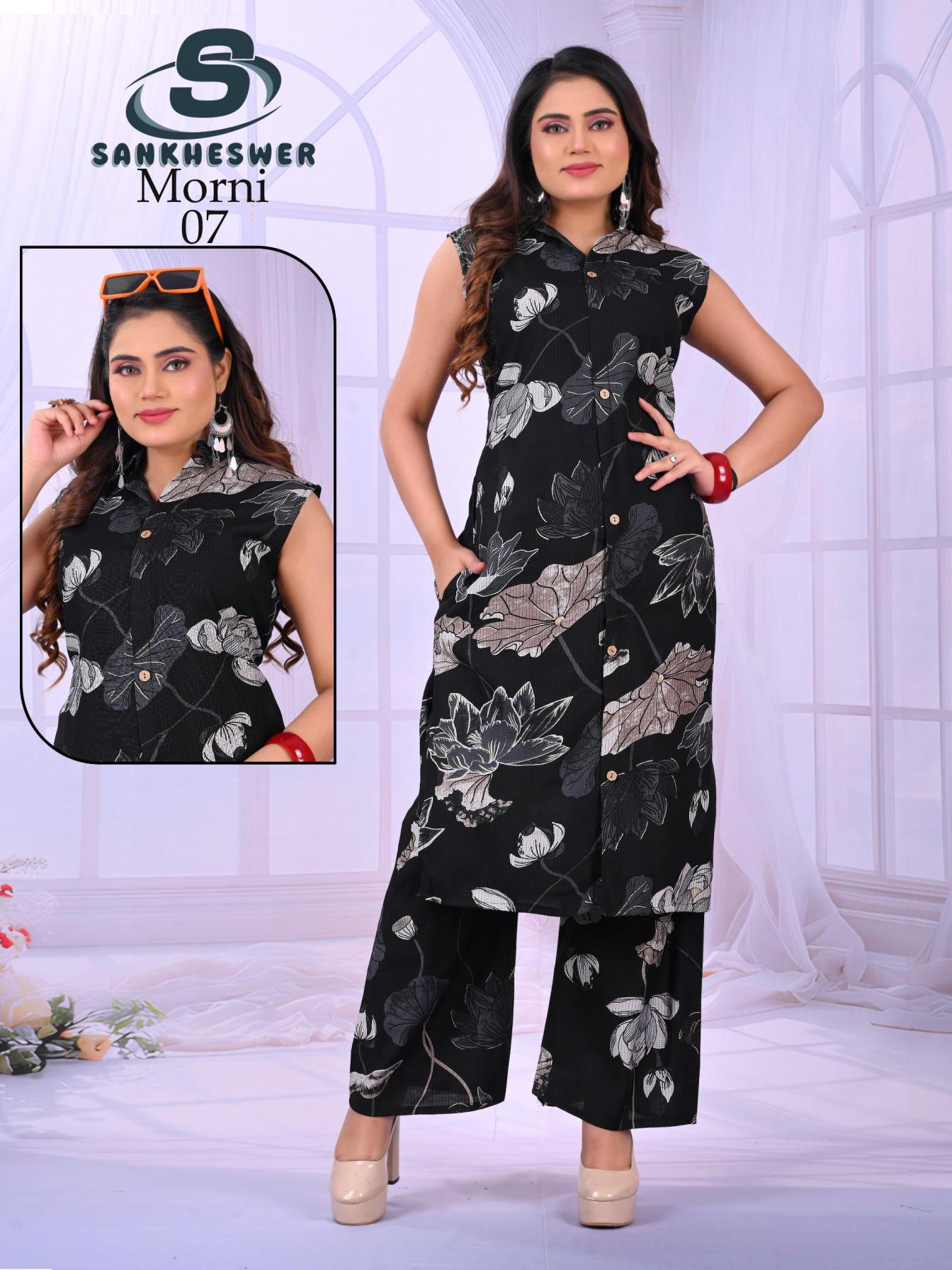 morni vol 1 by sankheswer viscose barline print readymade stylish co-ord sets 