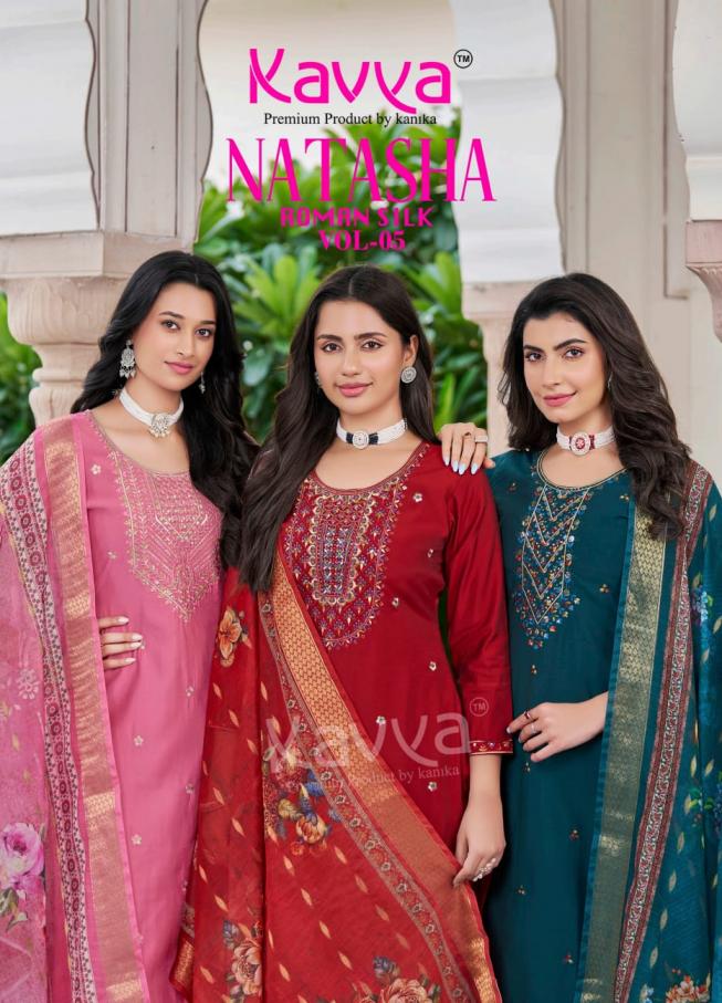 natasha vol 5 by kavya roman silk readymade stylish suit for womens 