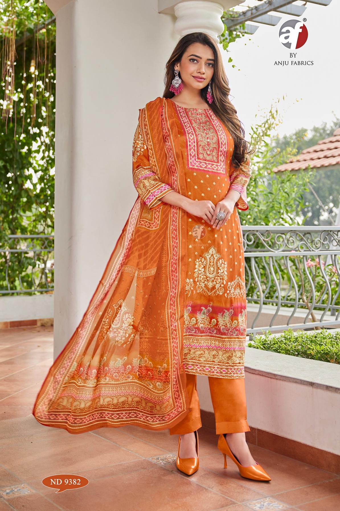 nd 9382 by anju fab viscose silk fully stitch amazing combo ladies suit 