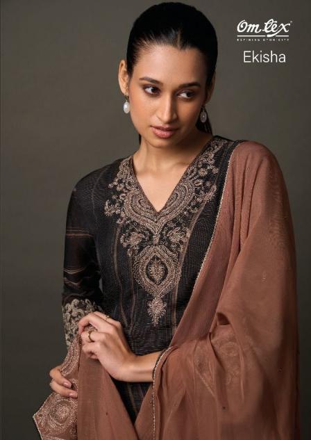 omtex ekisha khadi silk elegant style salwar kameez 