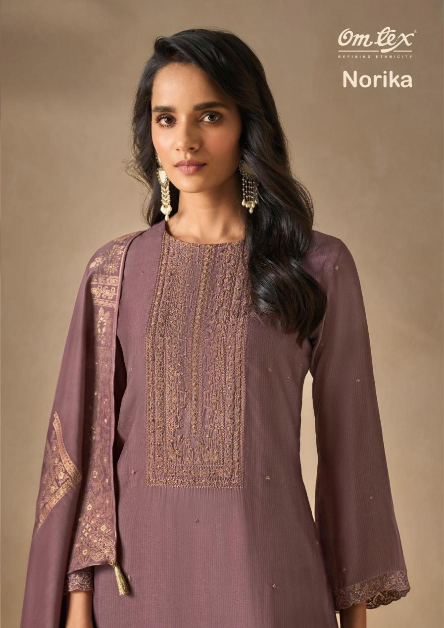 omtex norika rubina silk elegant style 3pcs dress