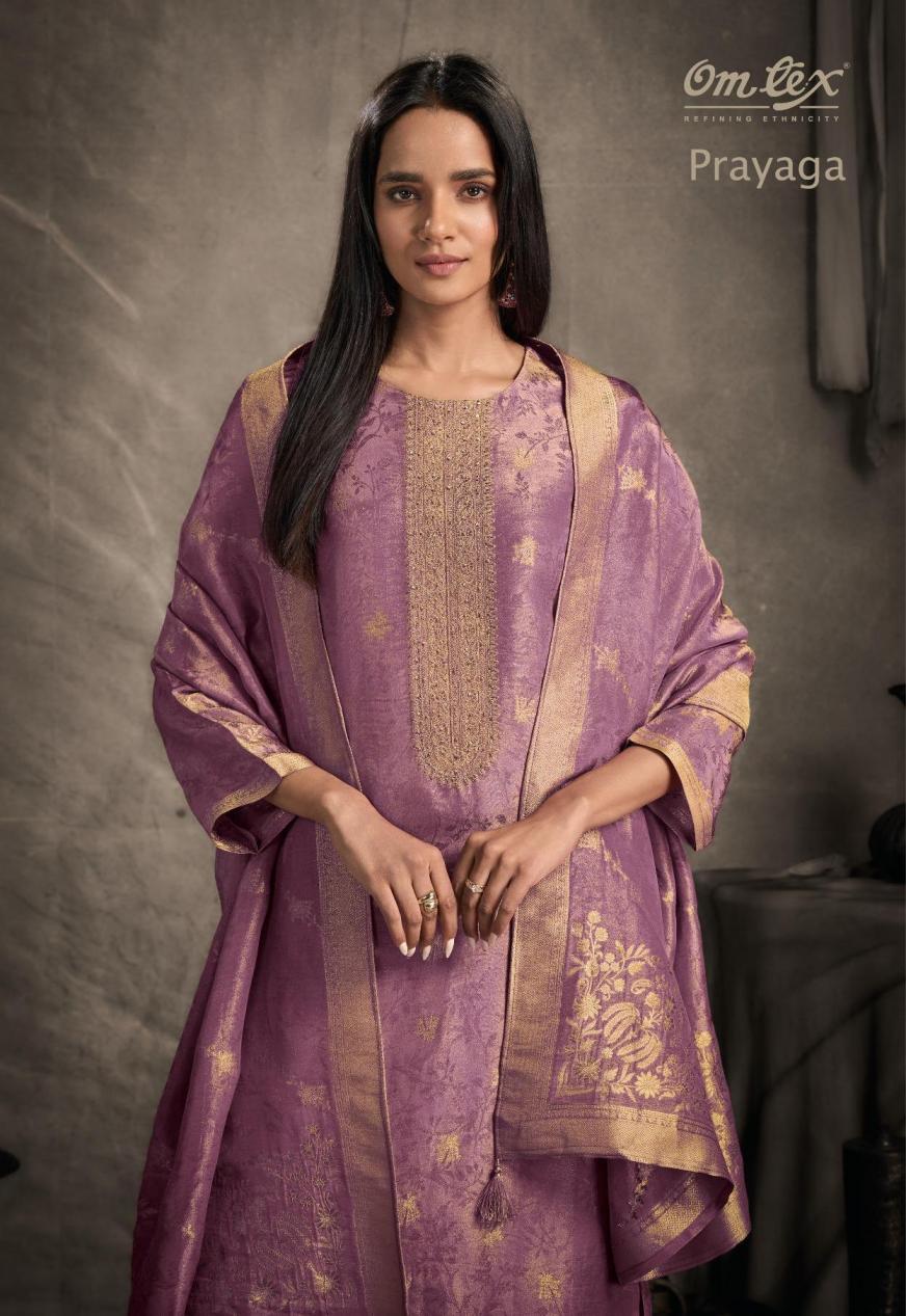 omtex prayaga akina silk jacquard wholesale designer 3pcs clothing