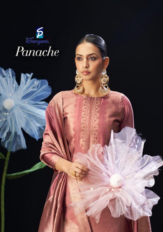 panache by sargam prints banglory silk jacquard classic 3pcs dress