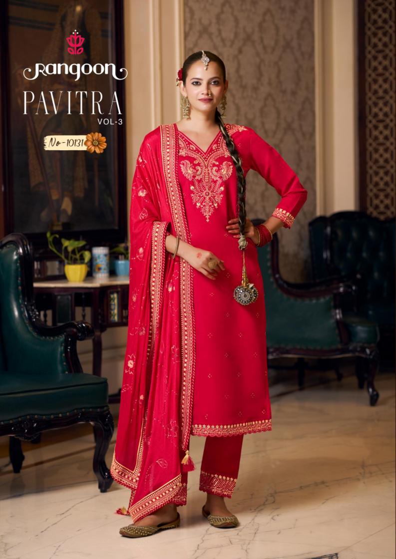pavitra vol 3 by rangoon silk karwa festive look readymade salwar kameez